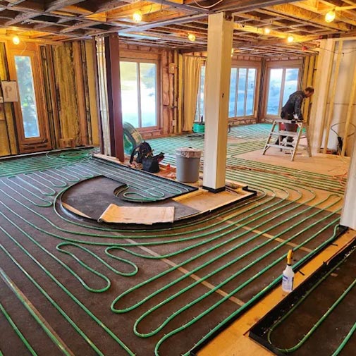 Hydronic heating installation in Whistler home